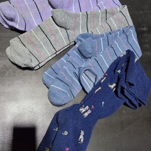 Colorful Striped and Patterned Women's Compression Socks FOUR Pairs